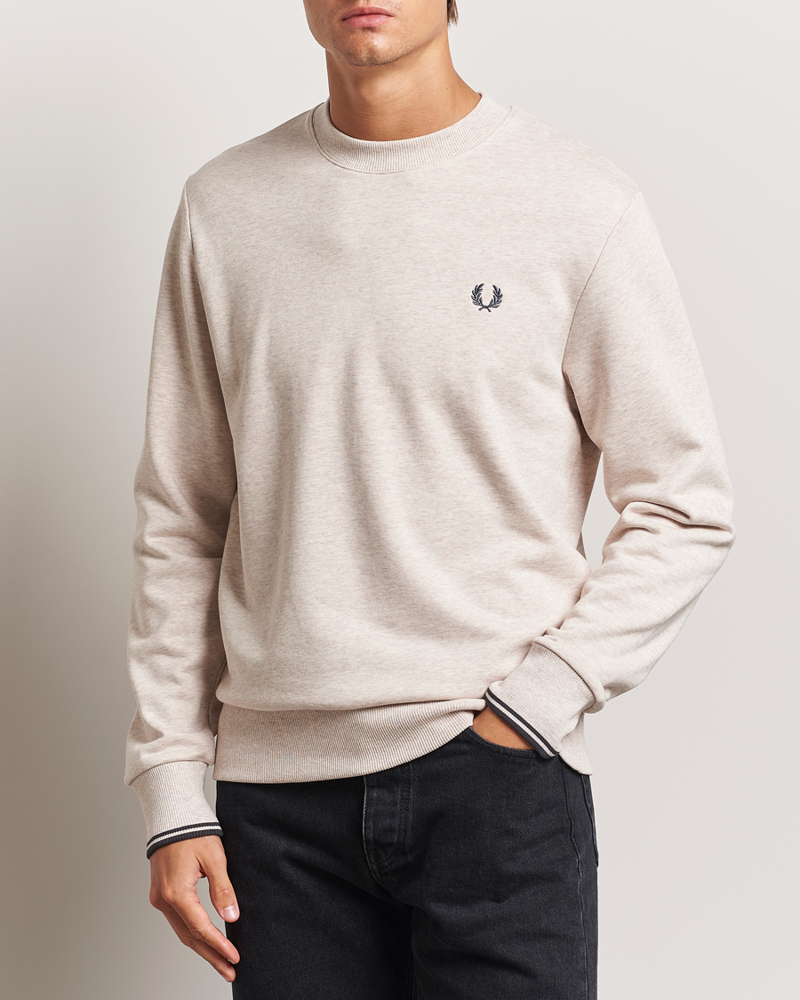 Herren |  | Fred Perry | Crew Neck Sweatshirt Oatmeal Melange