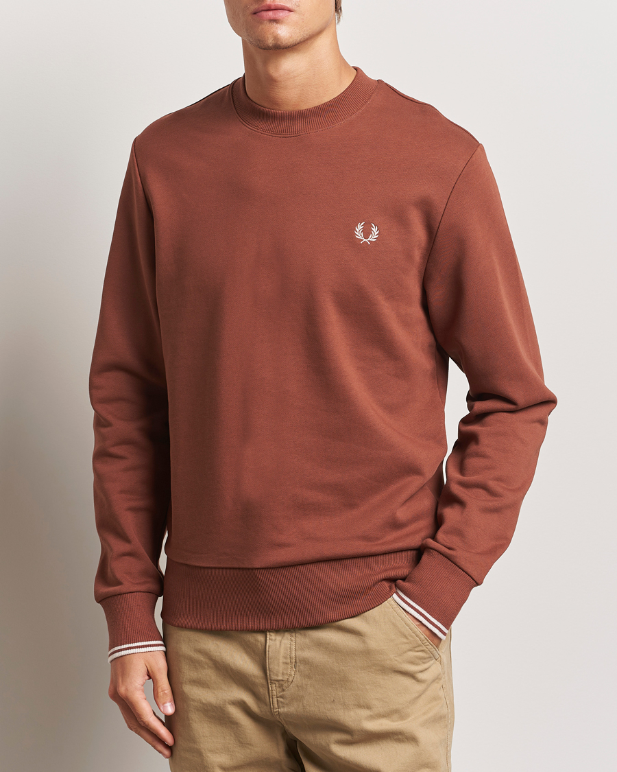 Herren | Sweatshirts | Fred Perry | Crew Neck Sweatshirt Whiskey Brown