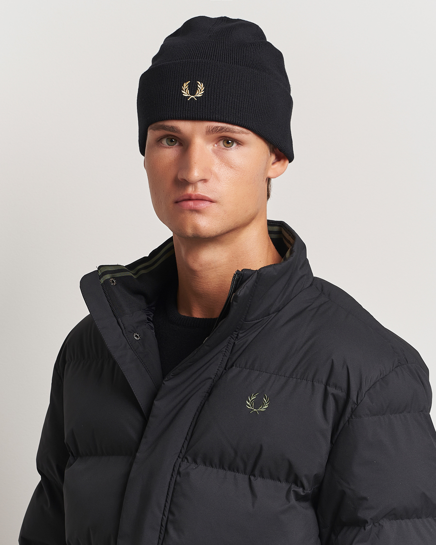 Herren |  | Fred Perry | Merino Wool Beanie Black