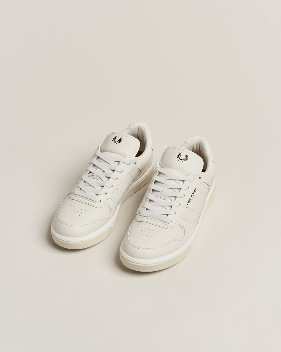 Herren |  | Fred Perry | B300 Textured Leather Sneaker White