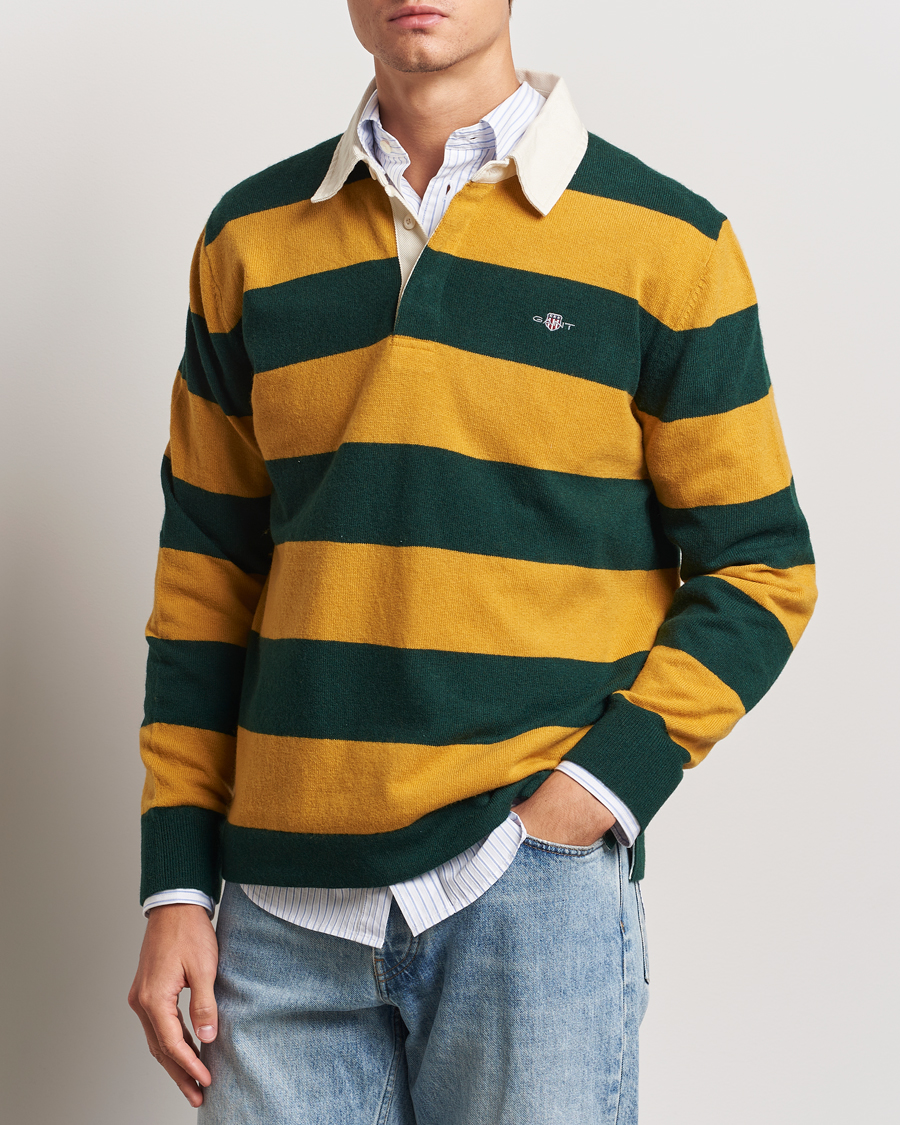 Herren |  | GANT | Extra Fine Lambswool Striped Rugger Tartan Green