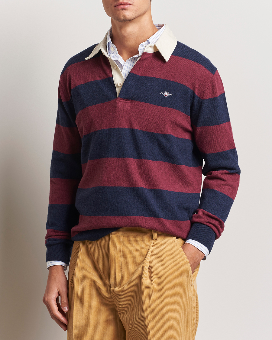 Herren |  | GANT | Extra Fine Lambswool Striped Rugger Marine