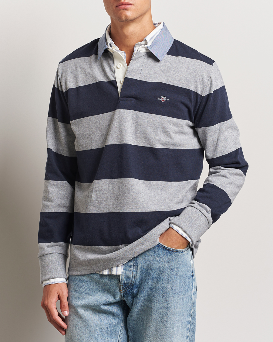 Herren |  | GANT | Original Barstriped Heavy Rugger Grey Melange