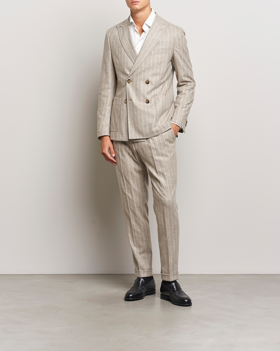 Herren |  | BOSS BLACK | Hanry Wool Pinstriped Suit Light Beige