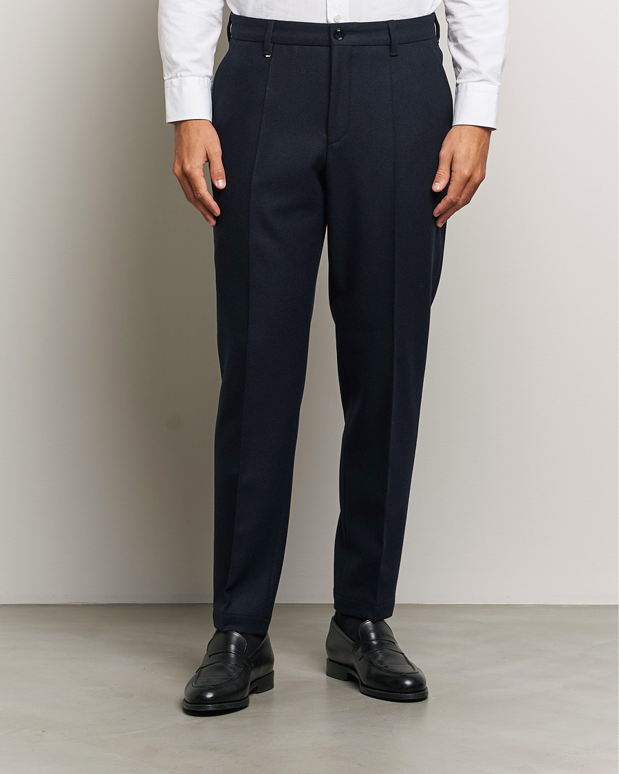 Herren | Business & Beyond - Formal | BOSS BLACK | Perin Wool Trousers Dark Blue