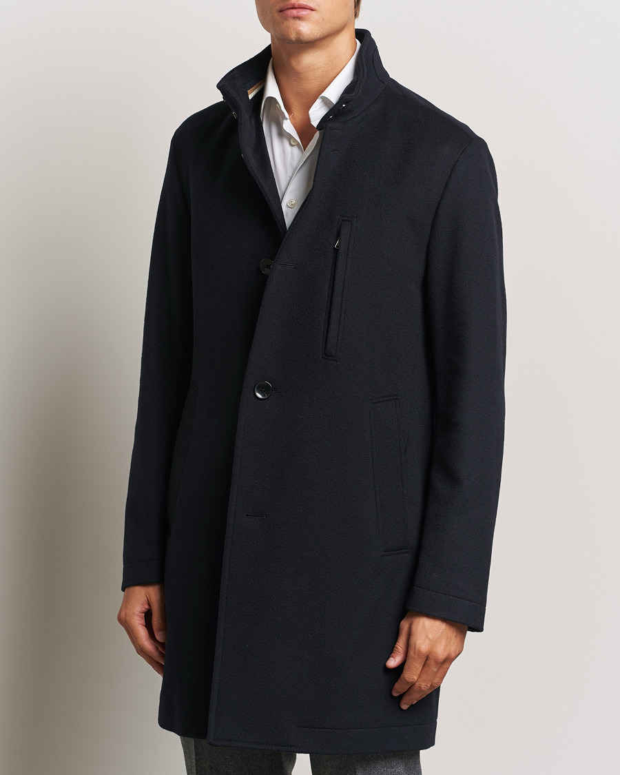 Herren |  | BOSS BLACK | Hyde Stand Up Collar Coat Dark Blue