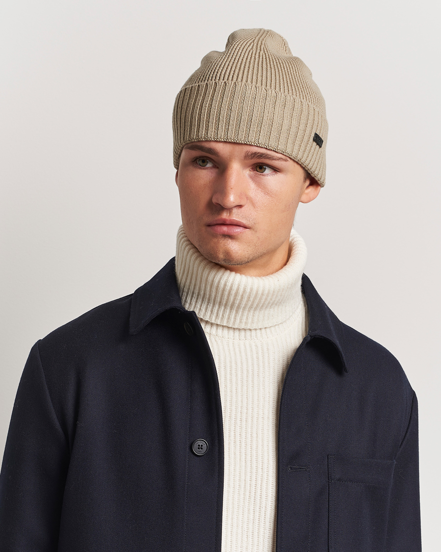 Herren |  | BOSS BLACK | Fati Wool Beanie Light Beige