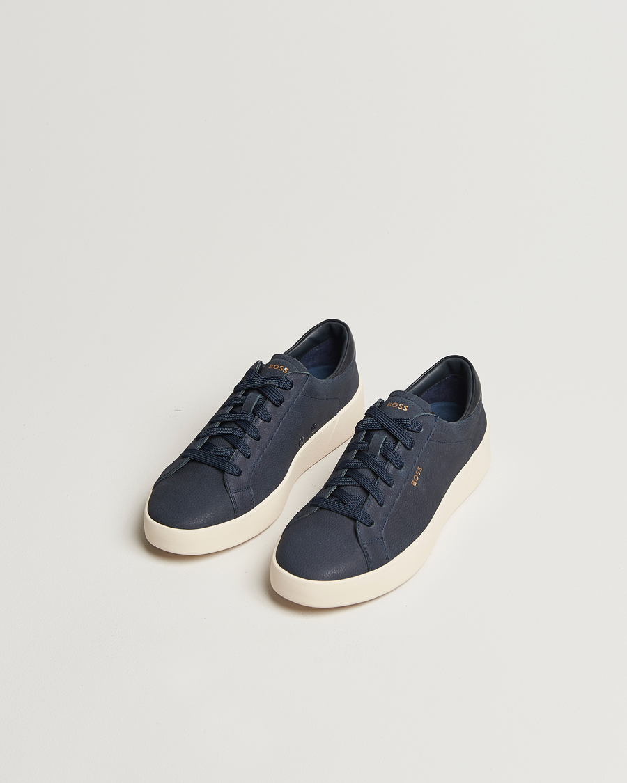 Herren | Neue Produktbilder | BOSS BLACK | Belwar Leather Sneaker Dark Blue