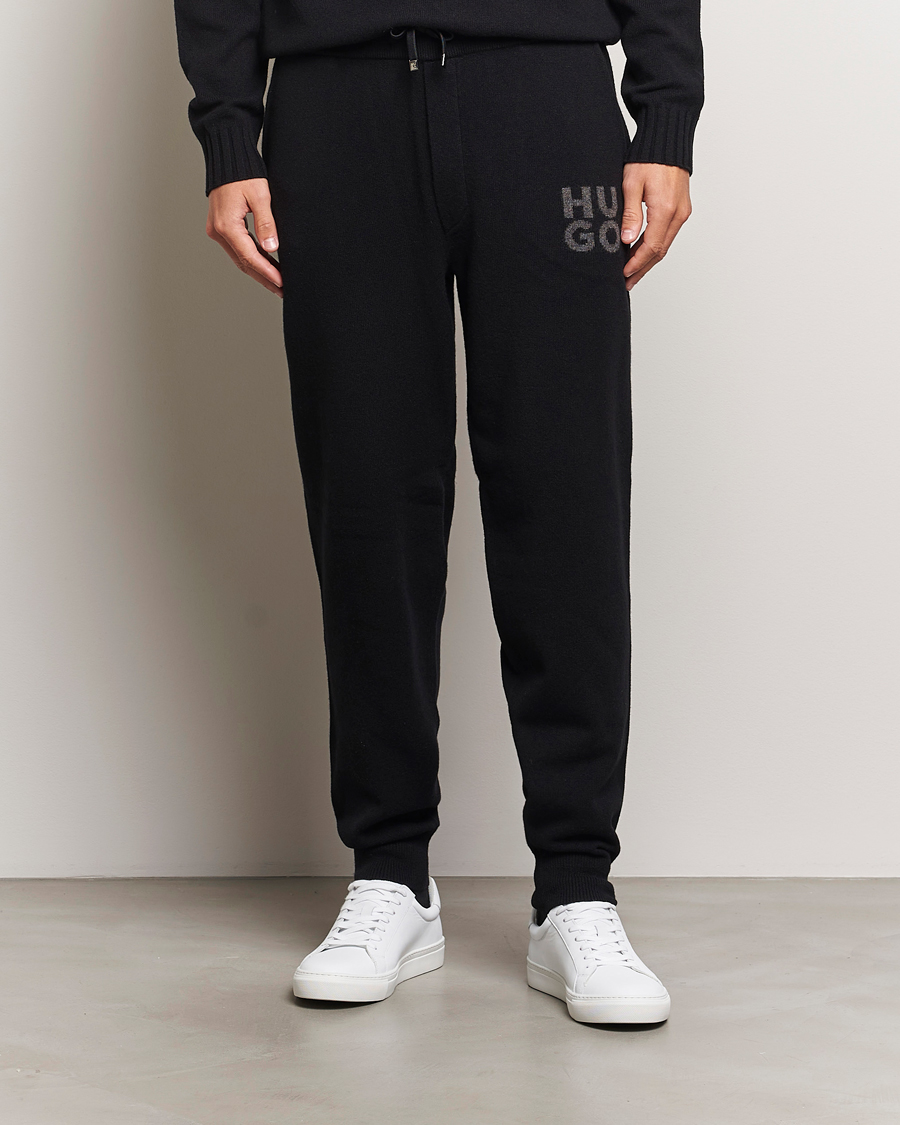 Herren |  | HUGO | San Steero Wool Knitted Joggers Black