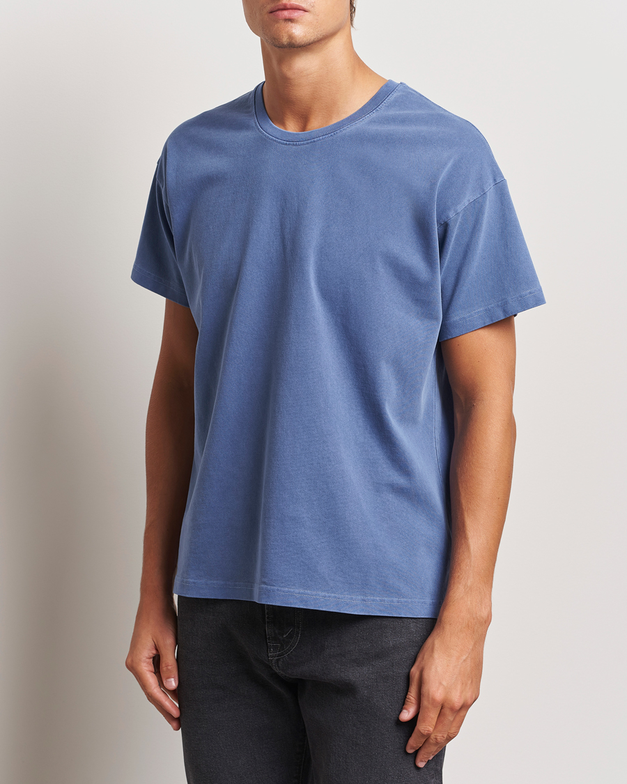 Herren |  | Jeanerica | Ruben Crew Neck T-Shirt Washed Adriatic Blue