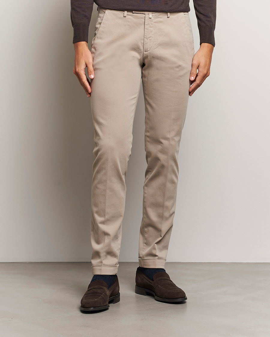 Herren | Smart Casual | Briglia 1949 | Slim Fit Cotton Stretch Chino Beige