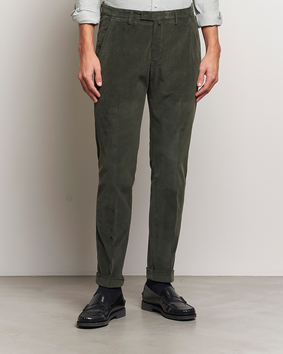 Herren |  | Briglia 1949 | Slim Fit Corduroy Trousers Dark Green