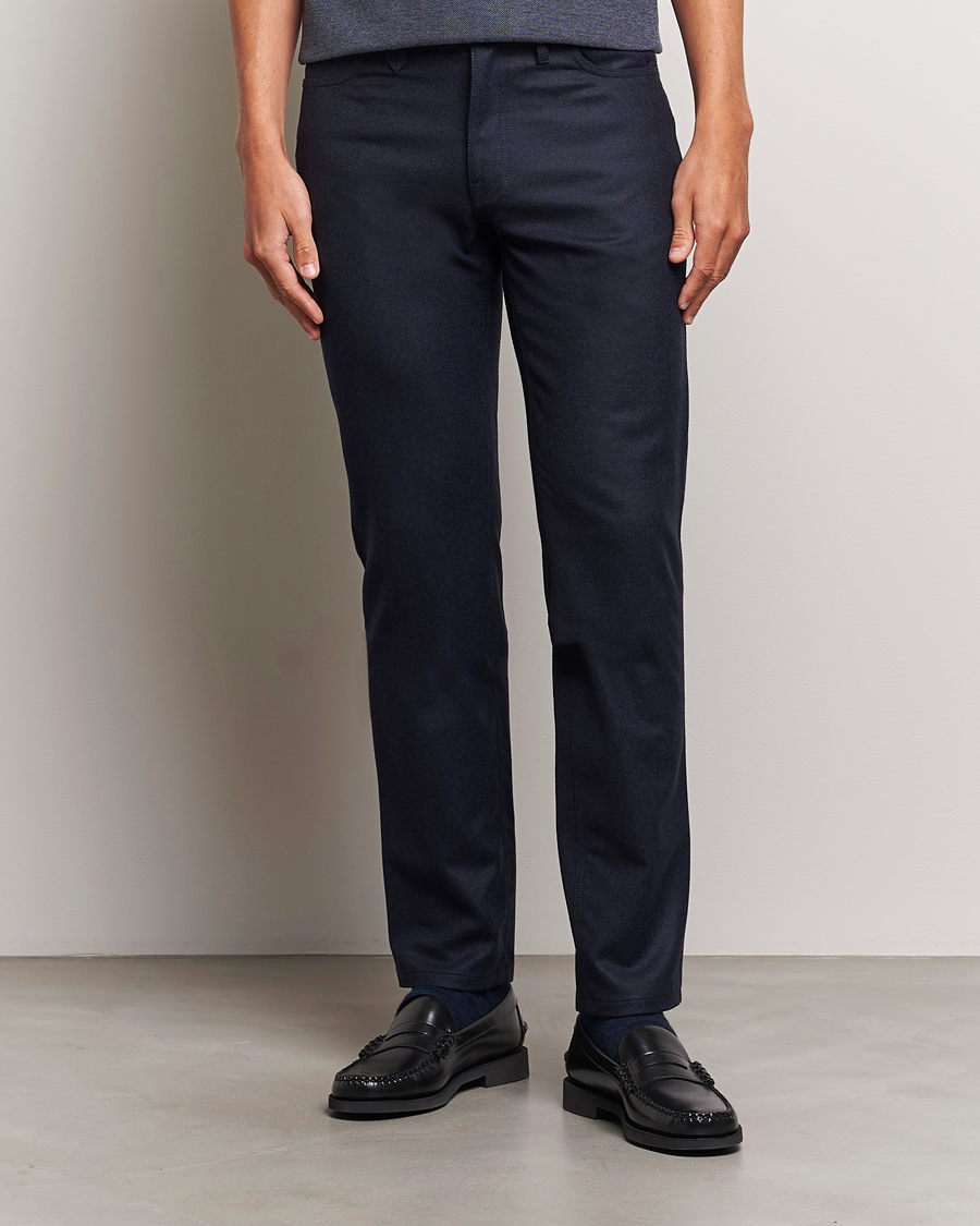 Herren |  | Brioni | Slim Fit 5-Pocket Flannel Pants Navy