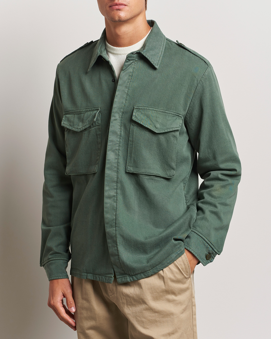 Herren |  | Aspesi | Twill Cotton Shirt Jacket Green