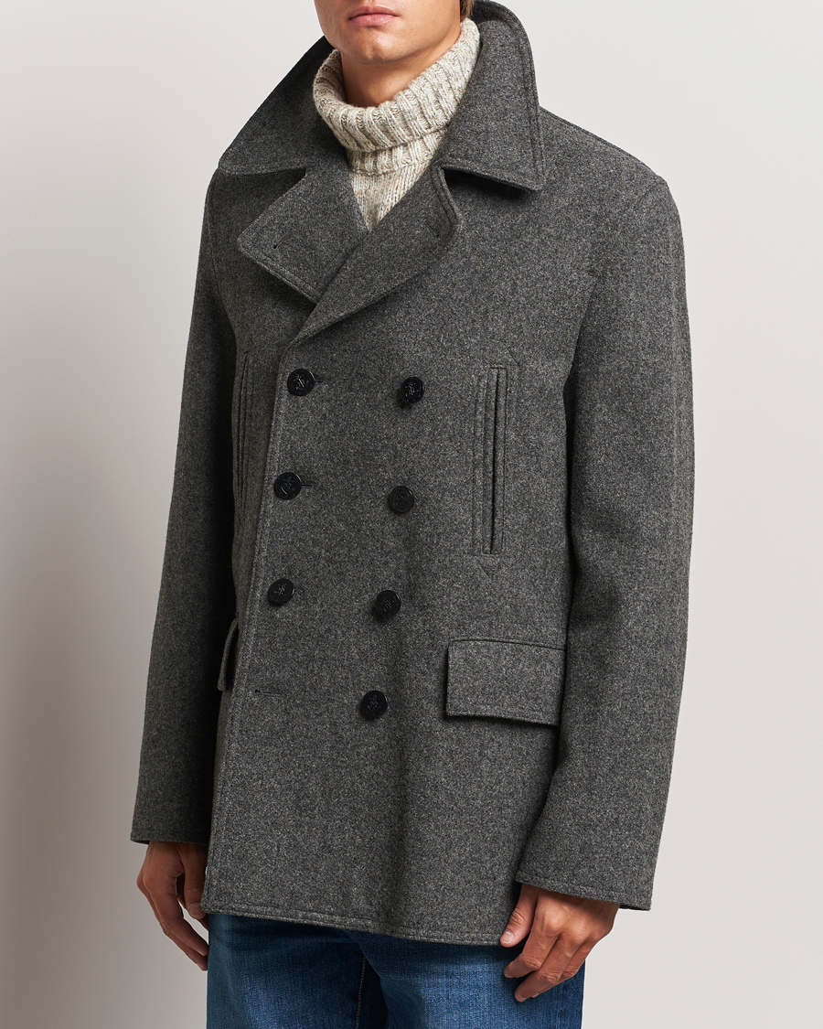 Herren | Gloverall | Gloverall | Churchill Reefer Peacoat Grey