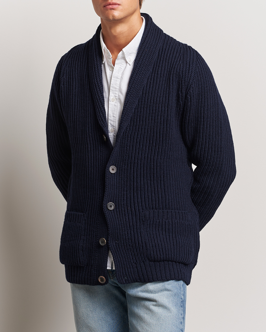 Herren | Gloverall | Gloverall | Shawl Collar Cardigan Navy