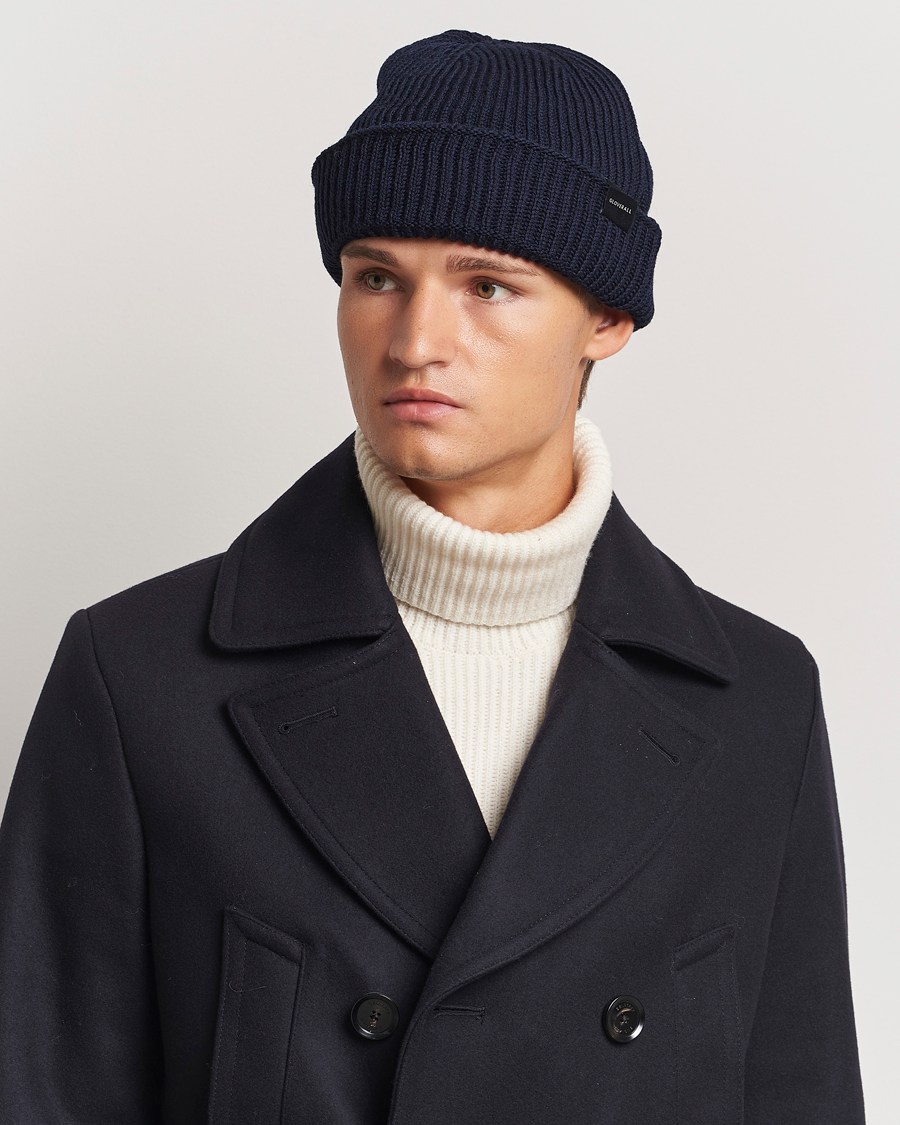 Herren | Gloverall | Gloverall | Fisherman Lambswool Beanie Navy