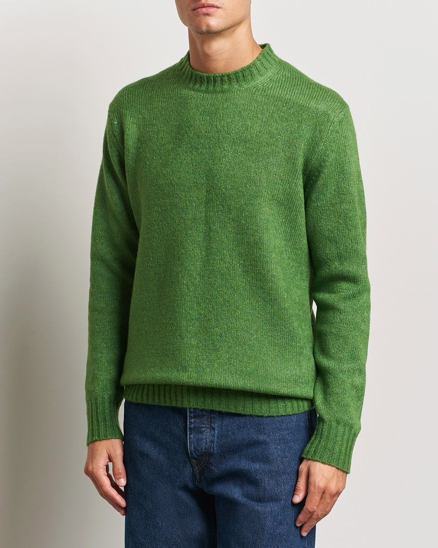 Herren |  | NN07 | Lee Brushed Wool Crew Neck Kale Green