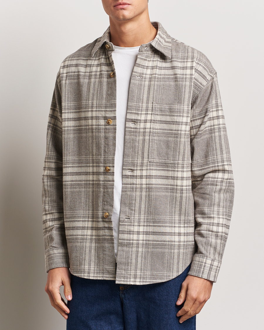 Herren |  | NN07 | Adwin Checked Flannel Overshirt Grey/White