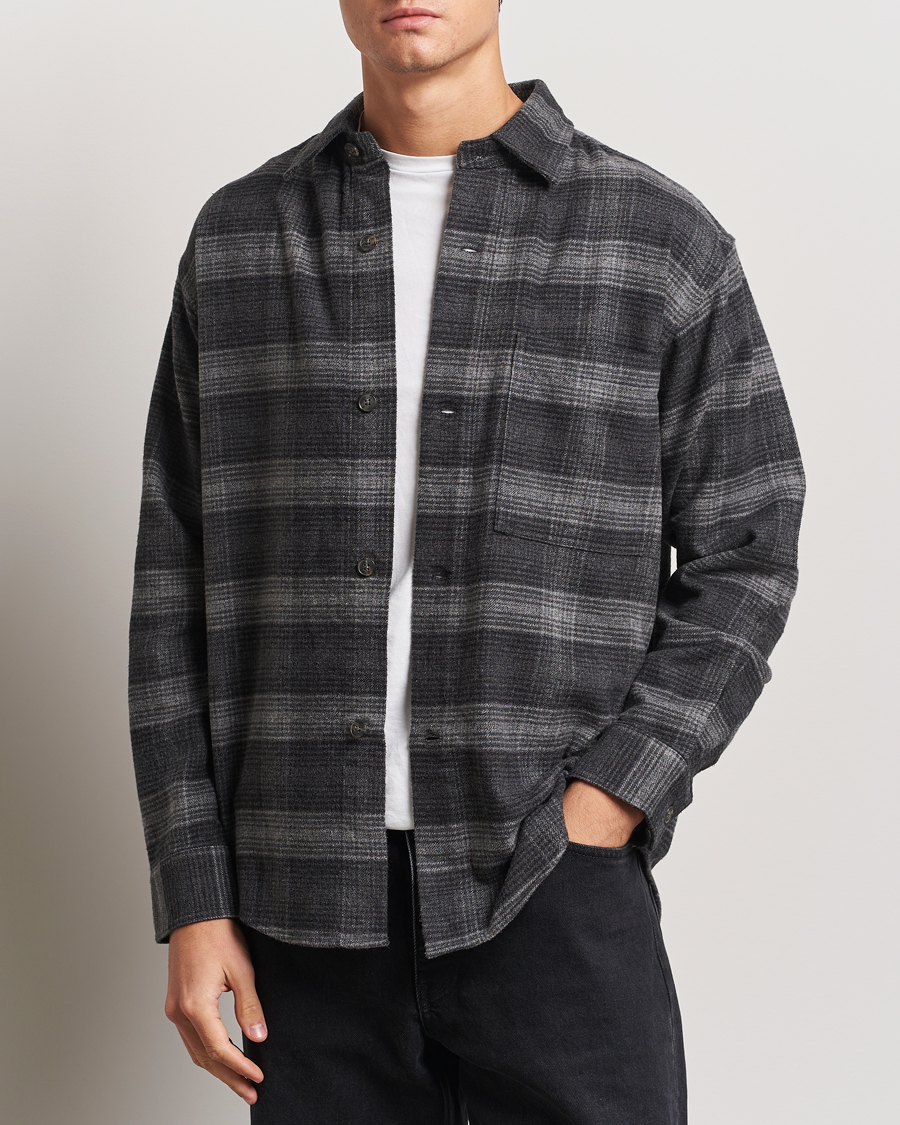 Herren |  | NN07 | Adwin Checked Flannel Overshirt Black/Grey