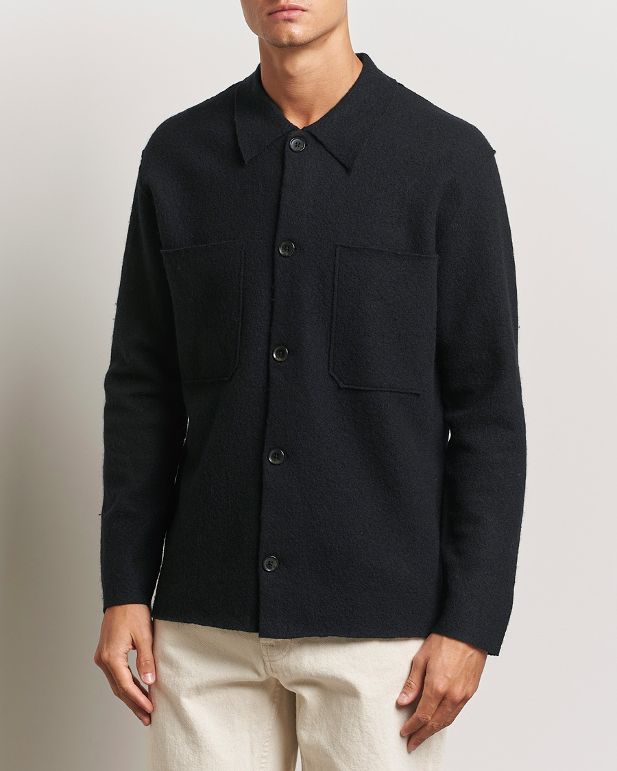 Herren |  | NN07 | Jonas Boiled Wool Cardigan Black