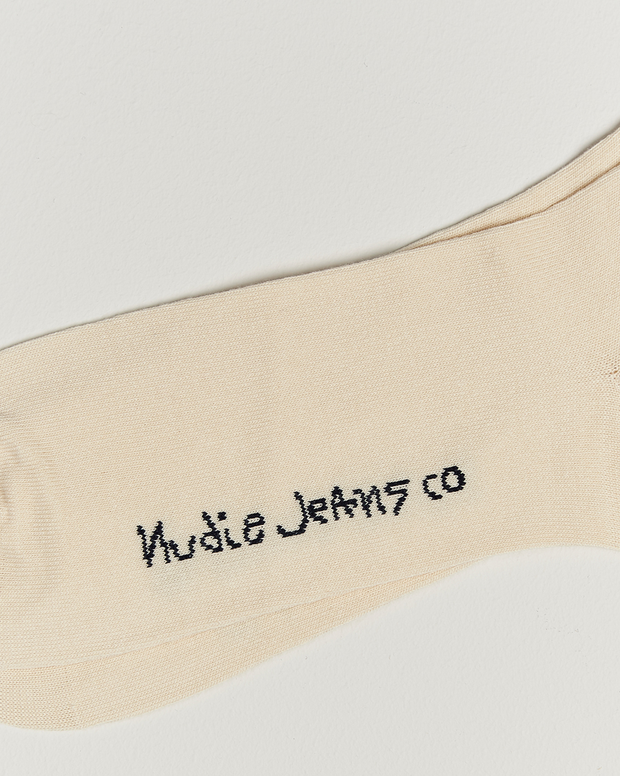 Herren |  | Nudie Jeans | Amundsson Tennis Socks Off White/Navy