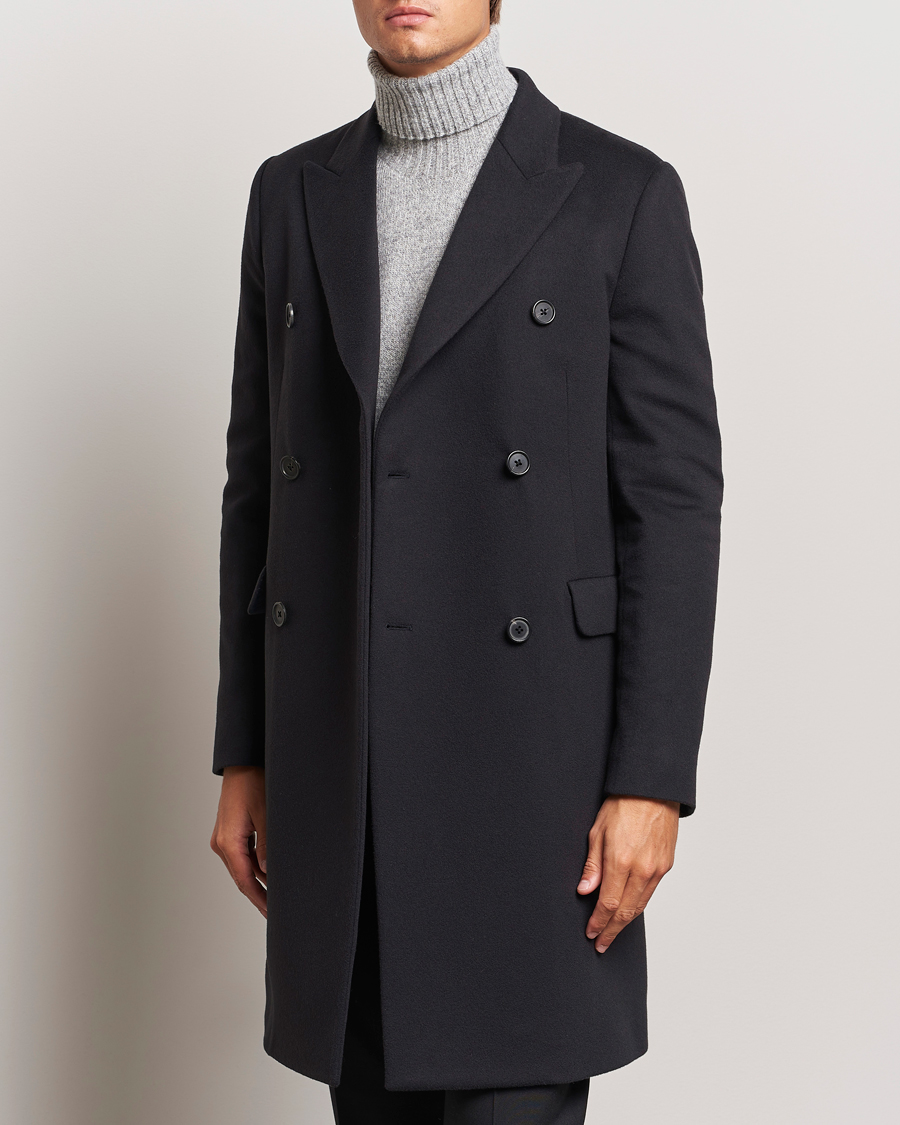 Herren | Zeitgemäße Jacken | Paul Smith | Wool/Cashmere Double Breasted Coat Black