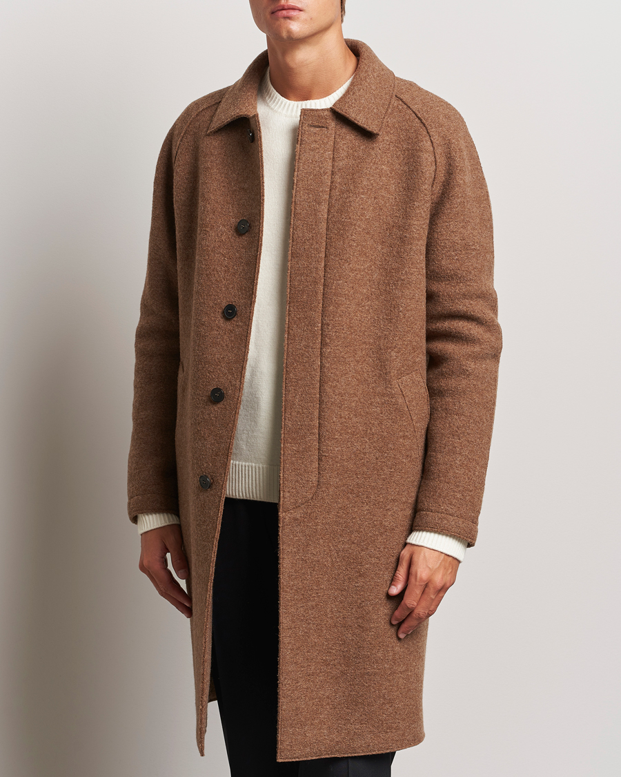 Herren |  | Harris Wharf London | Boiled Wool Raglan Coat Caramel Melange