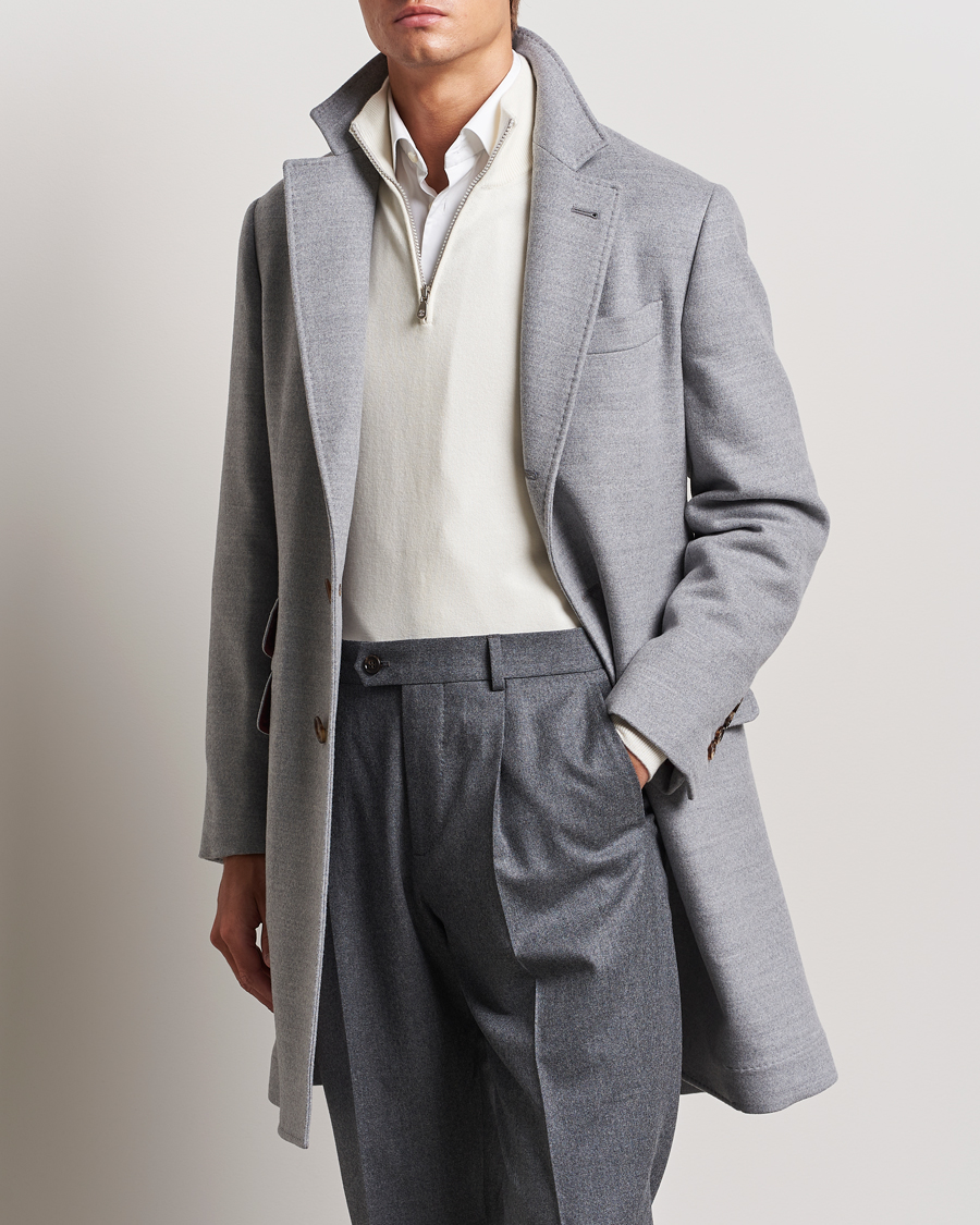 Herren |  | Brunello Cucinelli | Single Breasted Beaver Wool Coat Pearl Grey