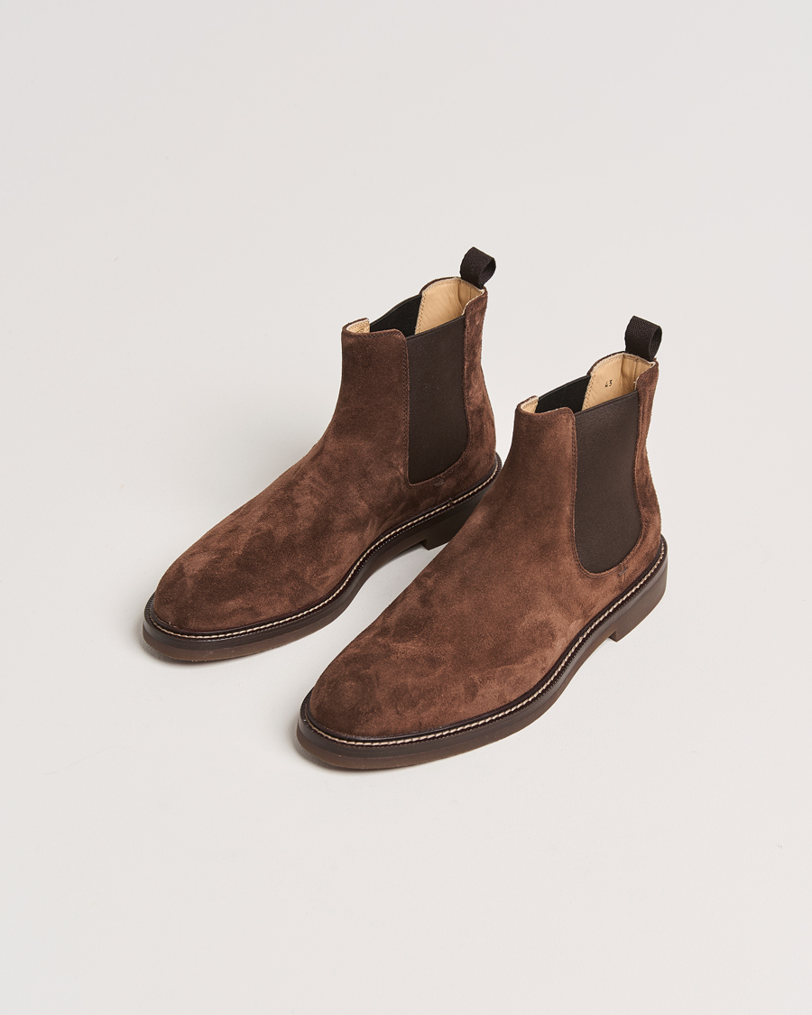 Herren | Luxury Classics | Brunello Cucinelli | Chelsea Boots Dark Brown Suede