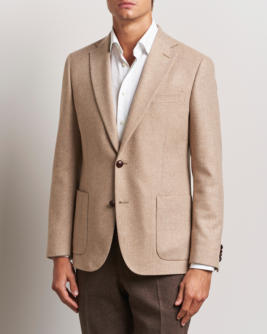 Herren |  | Morris | Tweed Herringbone Blazer Brown