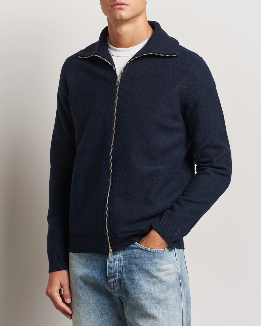 Herren |  | Morris | York Knitted Zip Jacket Navy