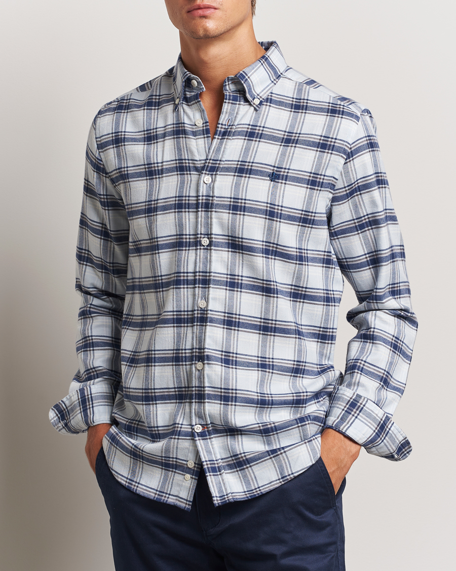 Herren |  | Morris | Soft Check Flannel Shirt Blue