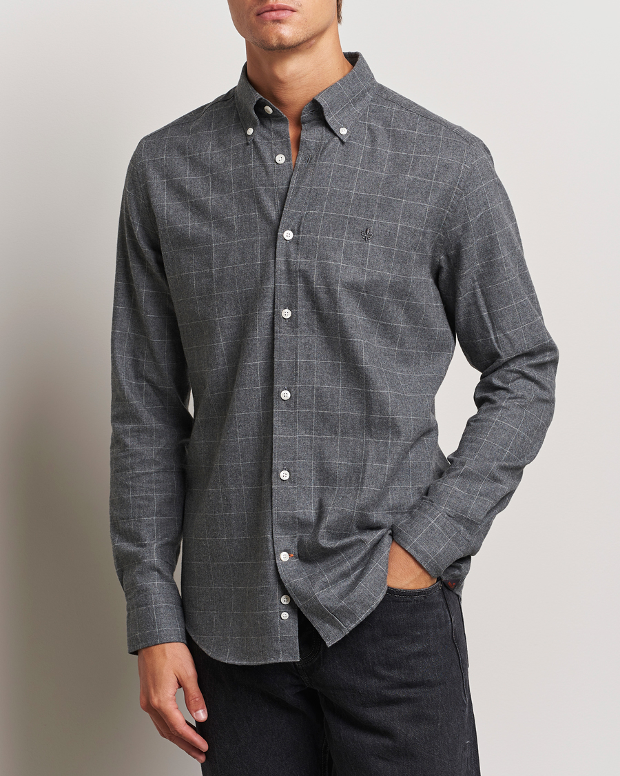 Herren |  | Morris | Flannel Overcheck Shirt Grey