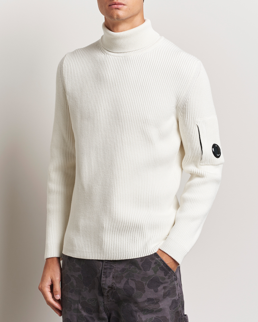 Herren |  | C.P. Company | Full Rib Knitted Cotton Rollneck Off White