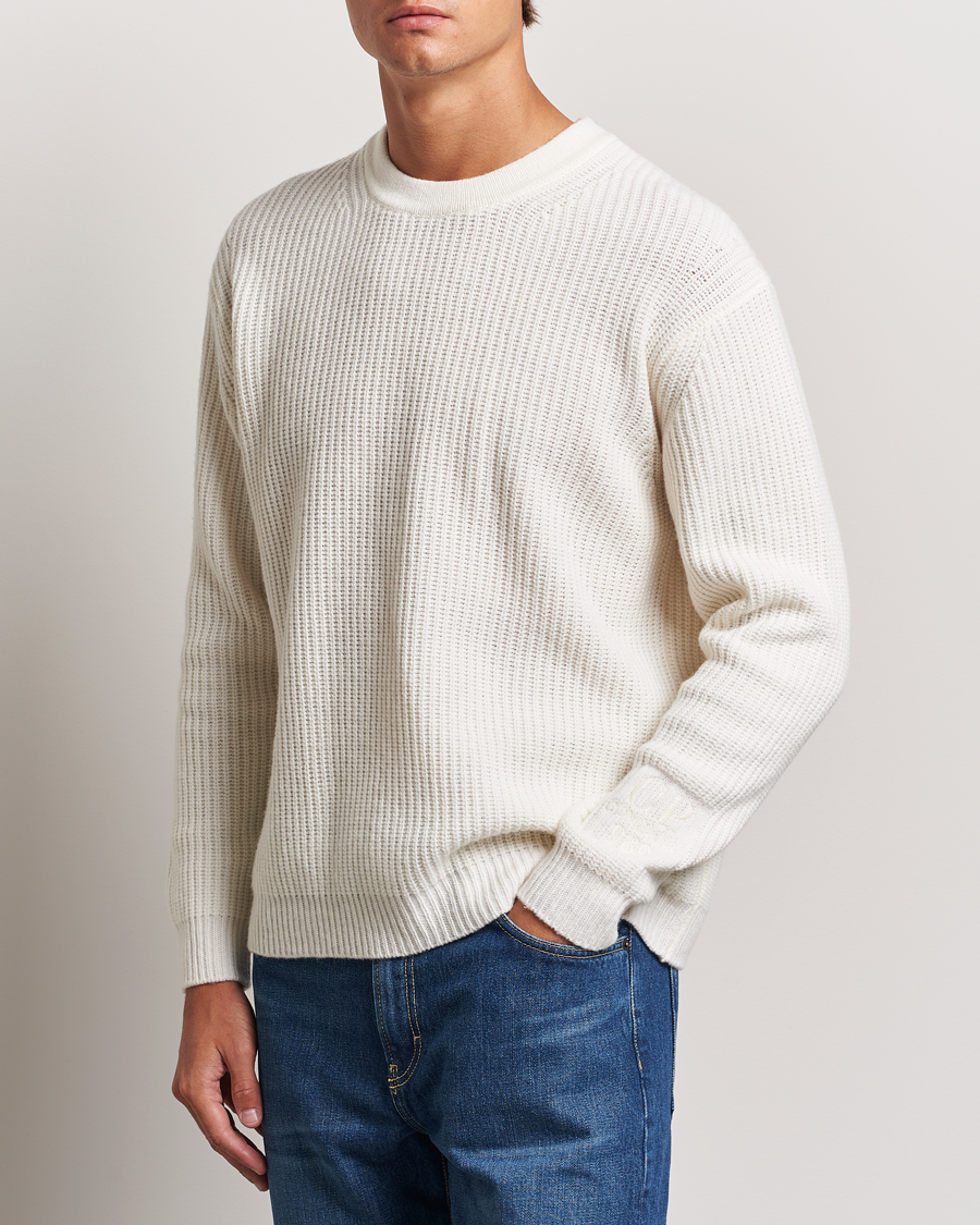 Herren |  | C.P. Company | Lambswool Knitted Crew Neck Off White