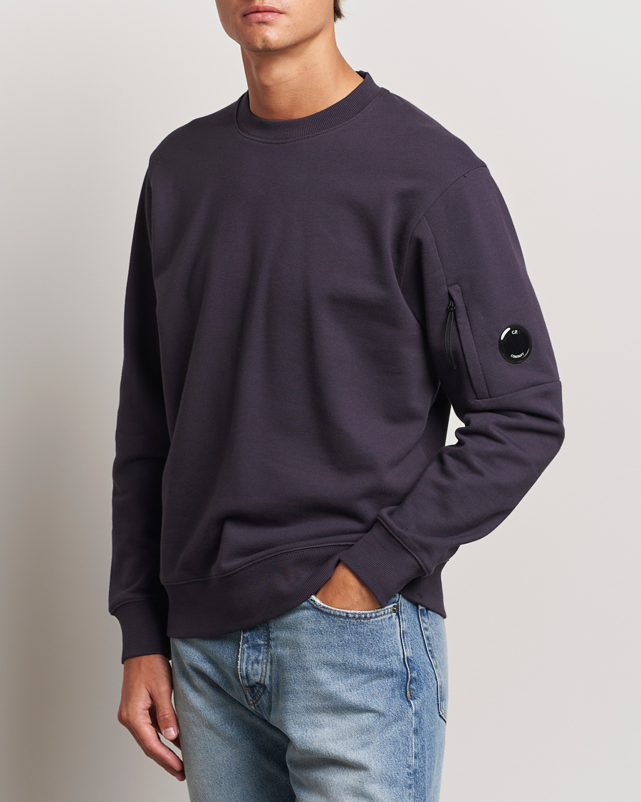 Herren | Sweatshirts | C.P. Company | Diagonal Raised Fleece Lens Sweatshirt Washed Navy