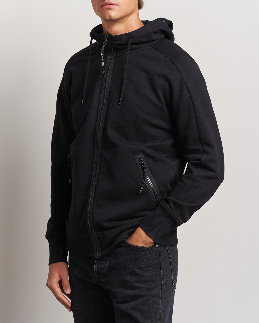 Herren |  | C.P. Company | Diagonal Raised Fleece Full Zip Goggle Hoodie Black