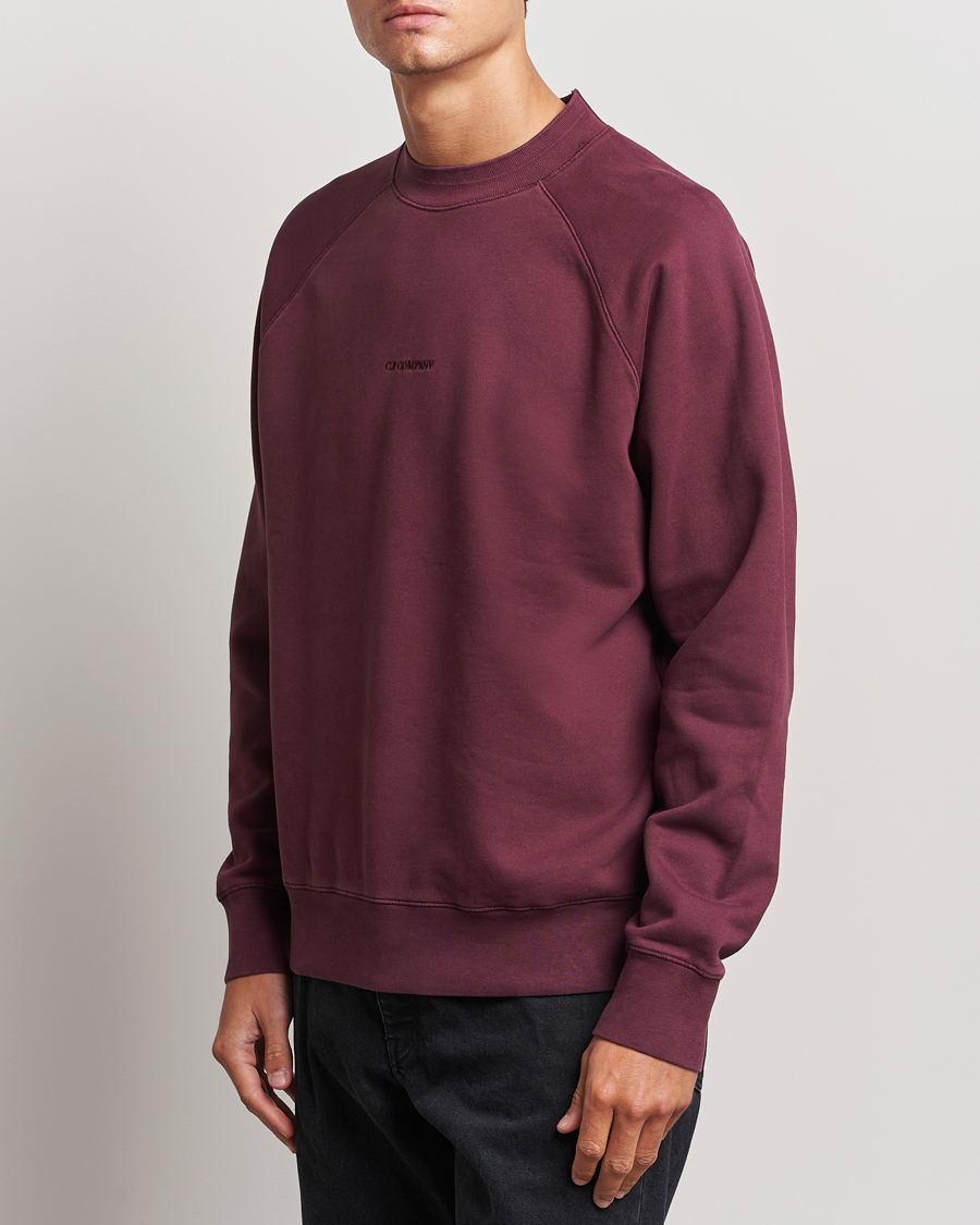 Herren |  | C.P. Company | Brushed Emerized Fleece Sweatshirt Burgundy