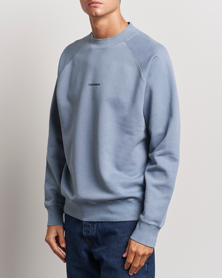 Herren | Sweatshirts | C.P. Company | Brushed Emerized Fleece Sweatshirt Light Blue