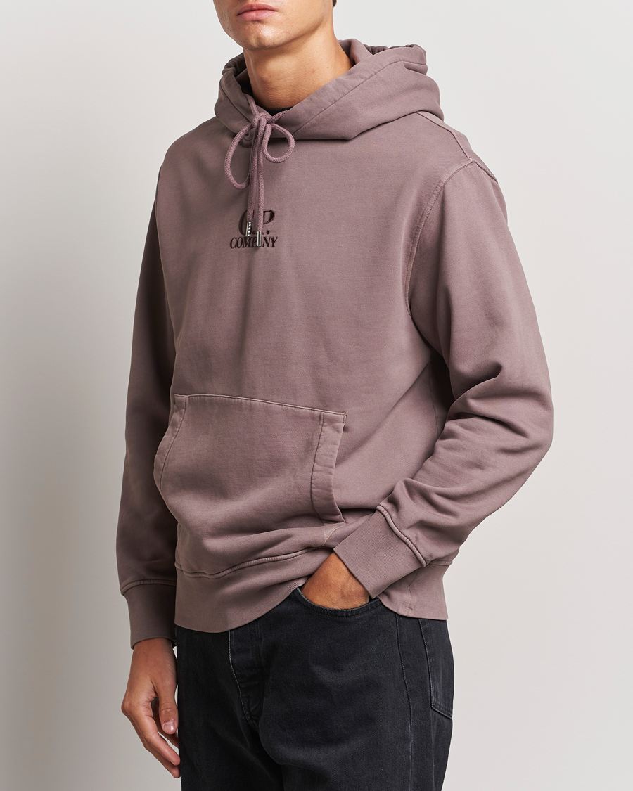 Herren |  | C.P. Company | Brushed Emerized Fleece Hood Sweatshirt Washed Purple