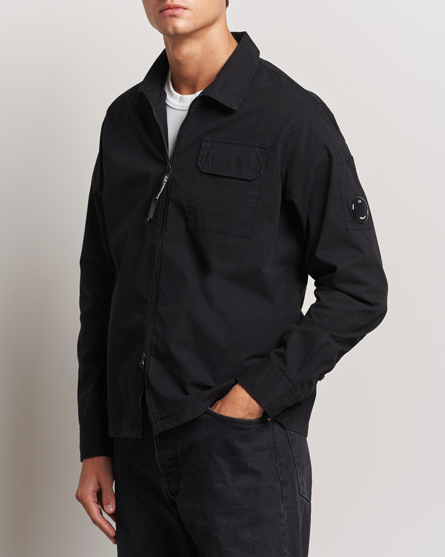 Herren | Overshirts | C.P. Company | Organic Cotton Gabardine Zip Overshirt Black