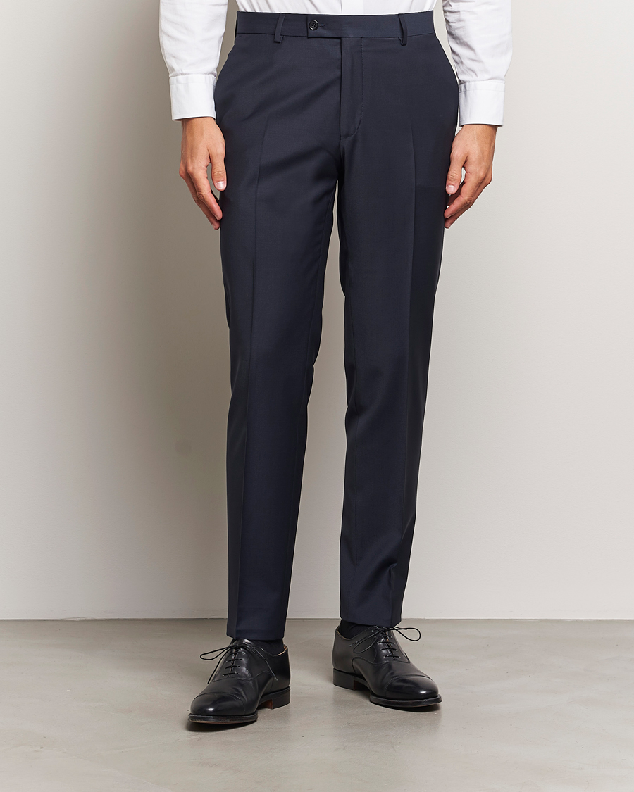 Herren | Business & Beyond - Formal | Morris Heritage | Morris Wool Suit Trousers Navy