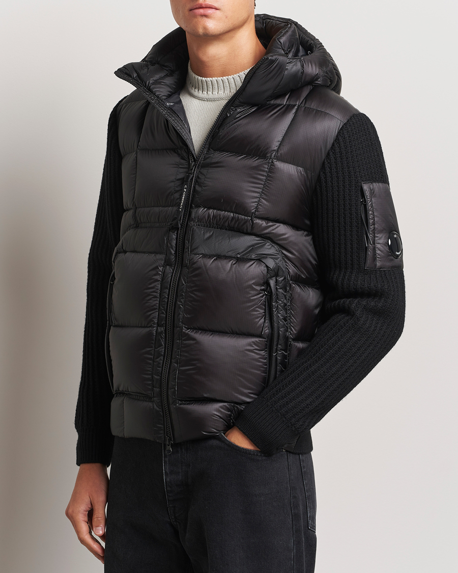 Herren |  | C.P. Company | Merino Wool Padded Hybrid Hood Jacket Black