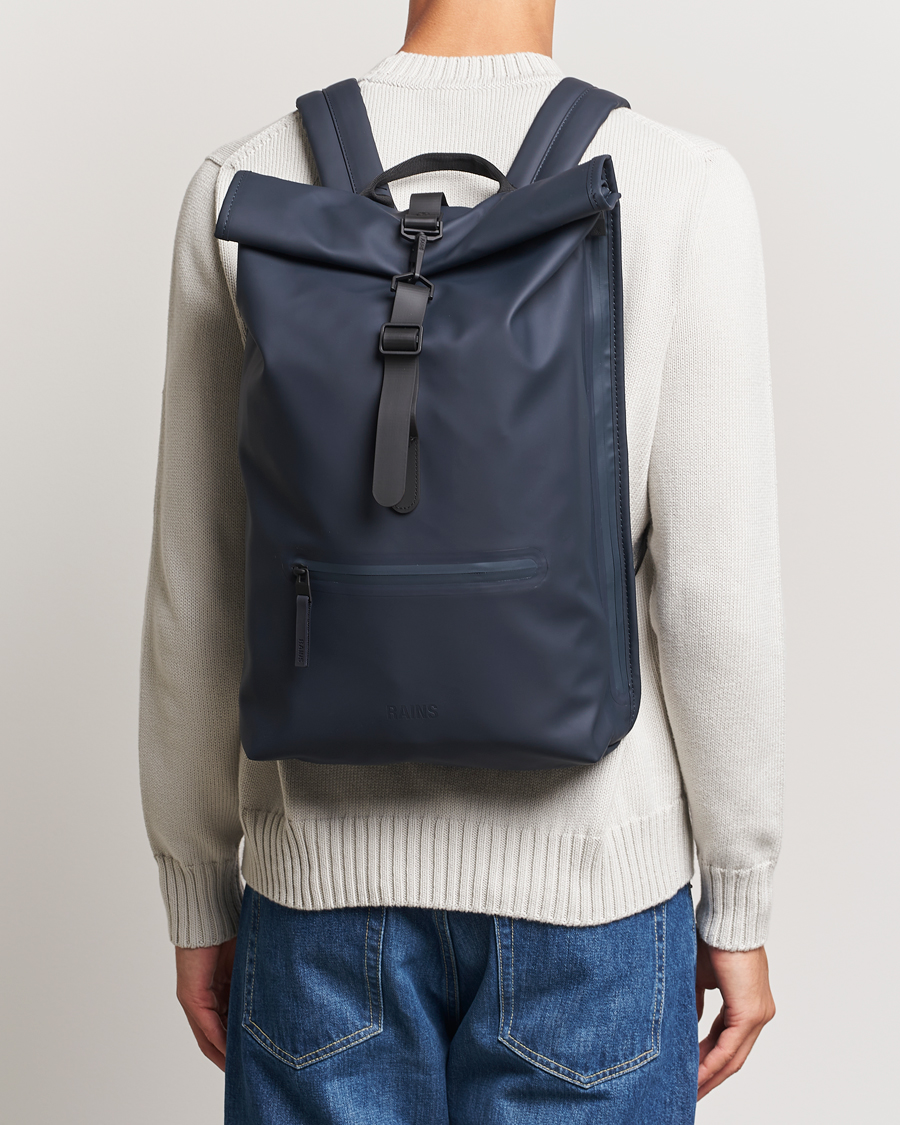 Herren |  | RAINS | Rolltop Rucksack Navy