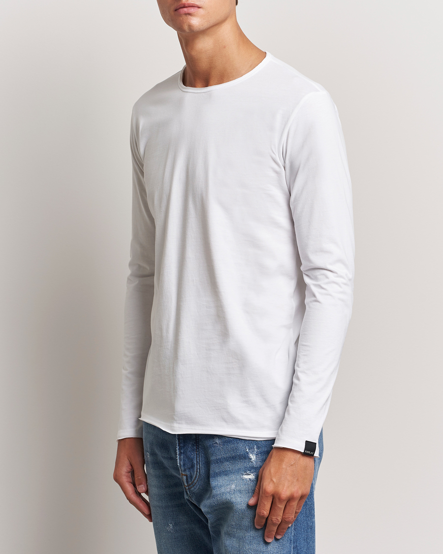 Herren | Langarm T-Shirt | Replay | Crew Neck Long Sleeve T-Shirt White