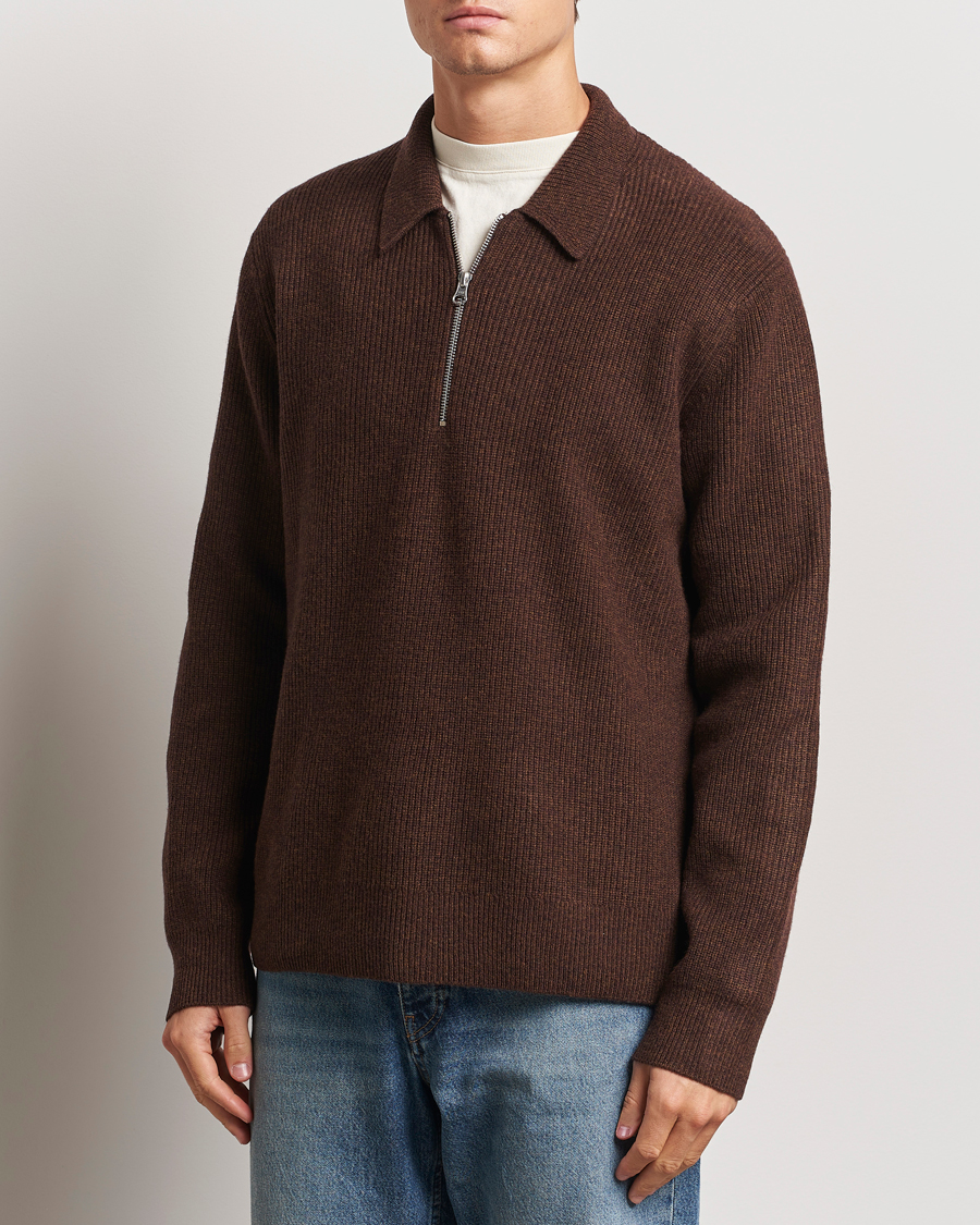 Herren |  | Samsøe Samsøe | Saisaks  Half Zip Polo Chocolate Brown