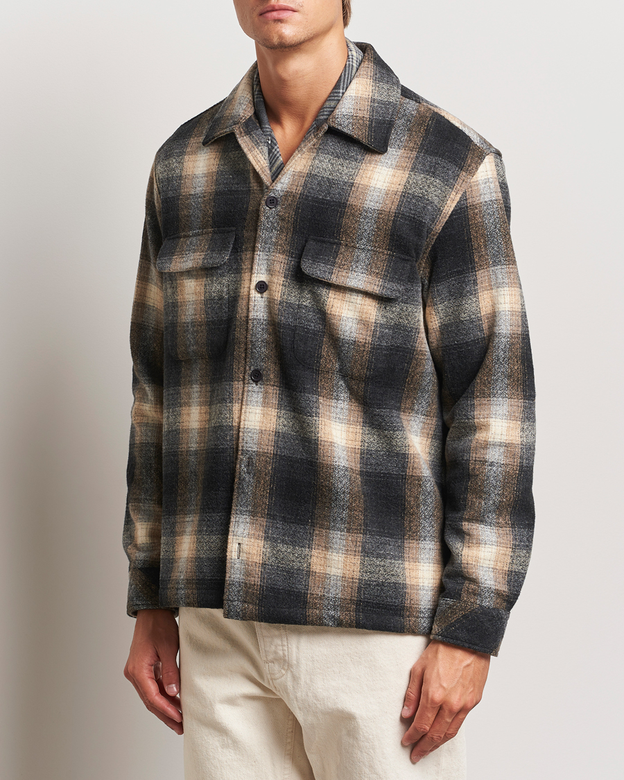 Herren |  | Samsøe Samsøe | Castor Checked Overshirt Petrified Brown