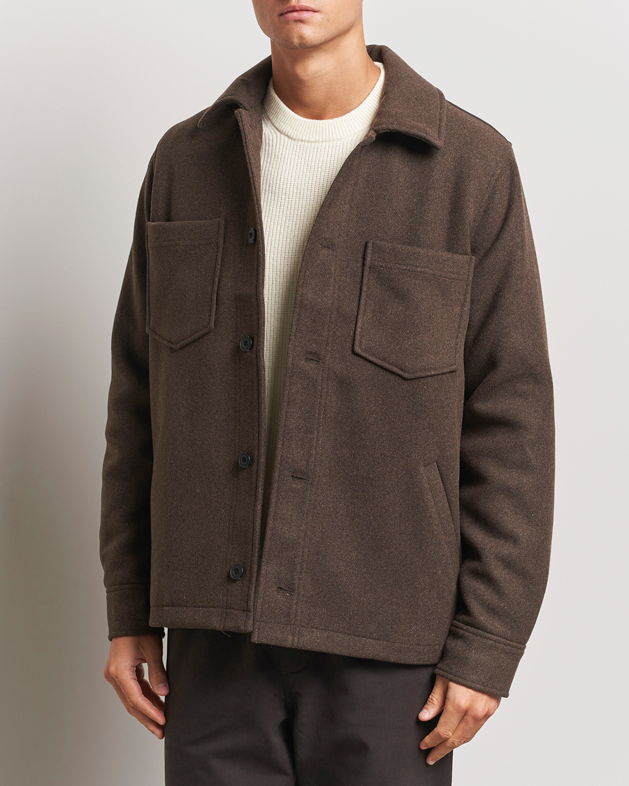 Herren | Minimalistische Jacken | Samsøe Samsøe | Pally Padded Shirt Jacket Chocolate Brown