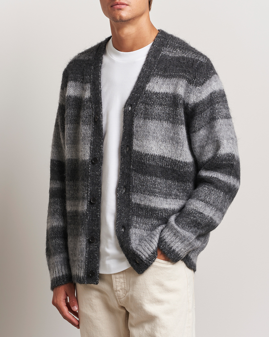 Herren |  | Samsøe Samsøe | Ari Mohair Striped Cardigan Grey